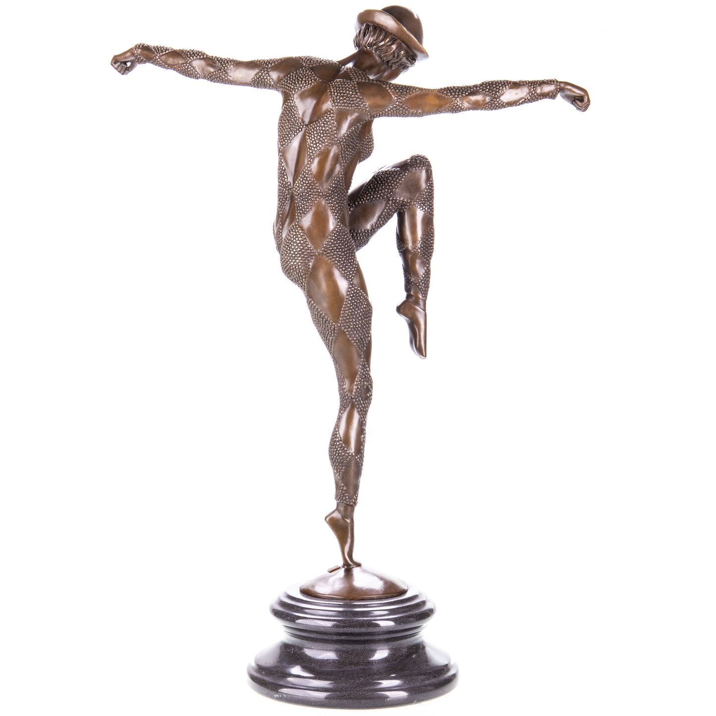 Statue en Bronze Danseuse arlequin d'après Chiparus