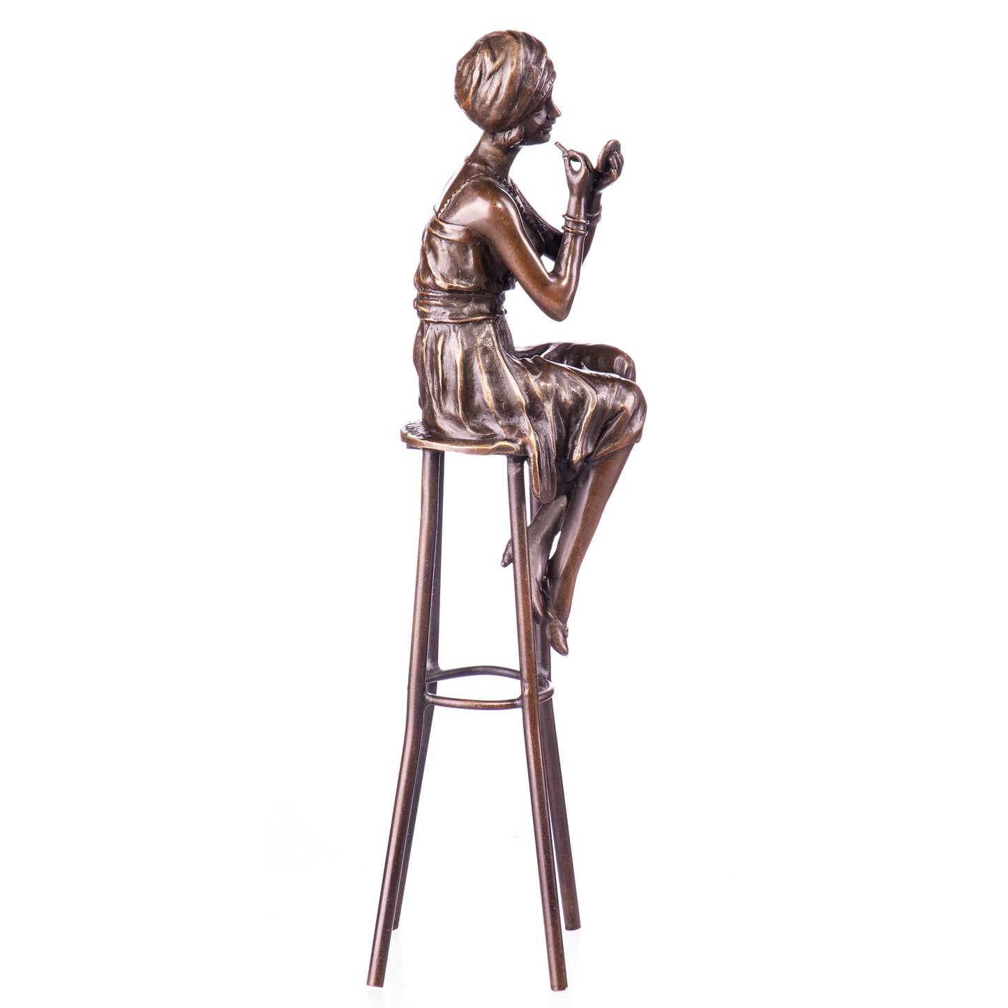 Statue en Bronze Femme au tabouret d'après Chiparus