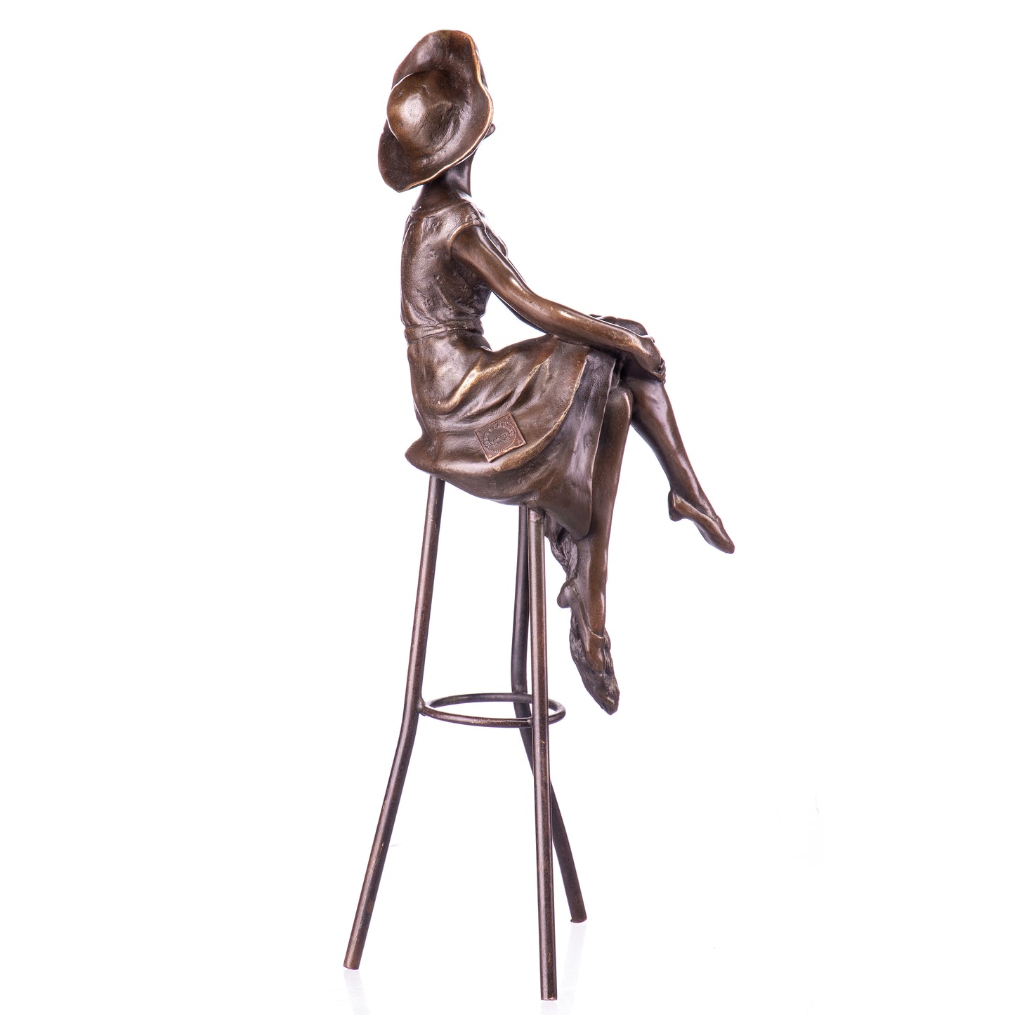 Statue en Bronze Femme au tabouret d'après Chiparus