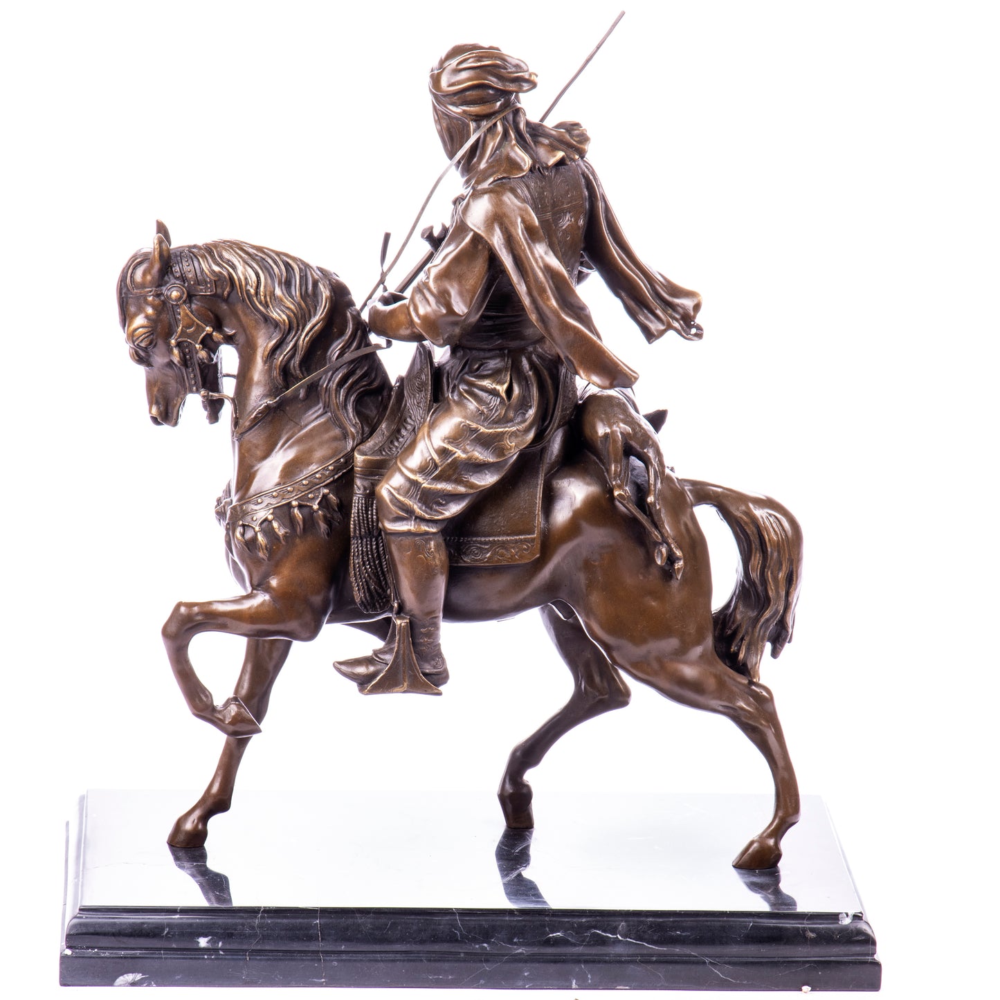 Statue en Bronze Cavalier Arabe à cheval d'après Guillemin