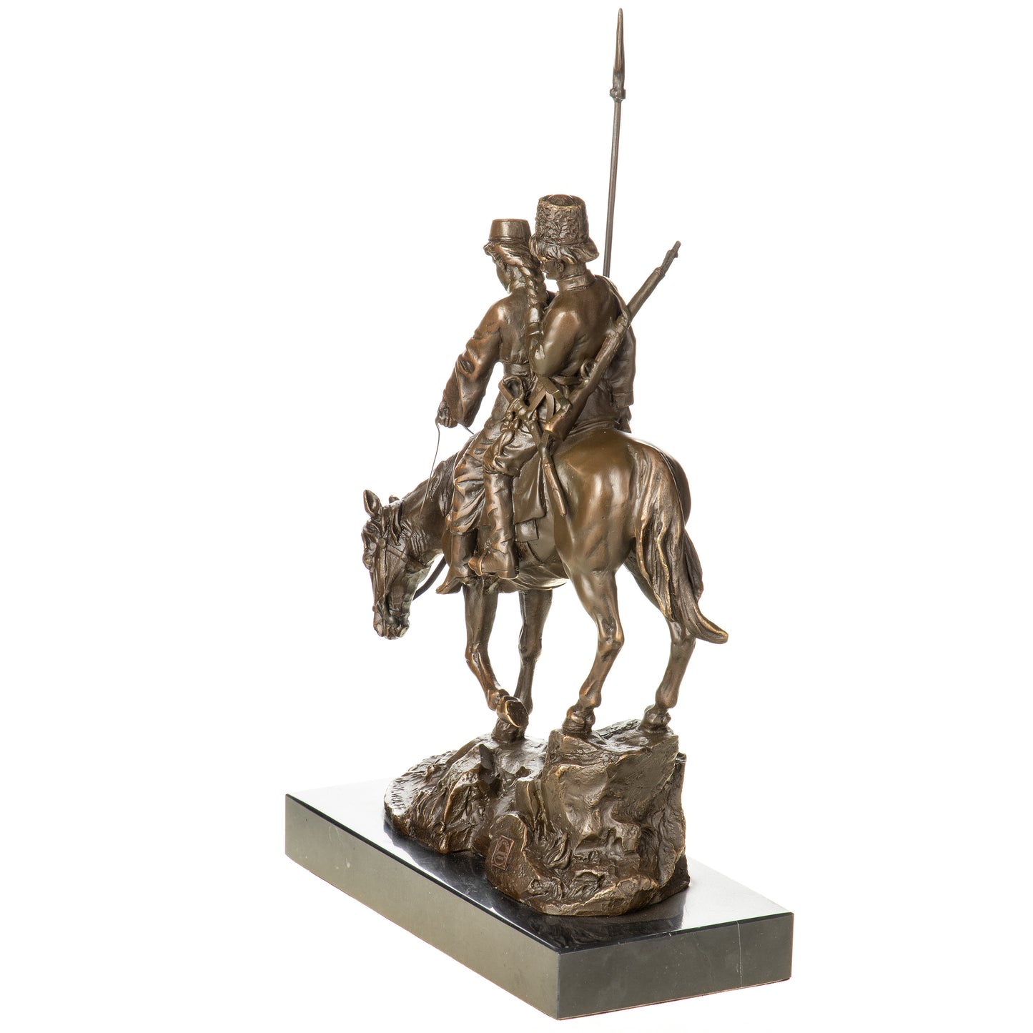 Statue en Bronze Couple Cosaque à Cheval