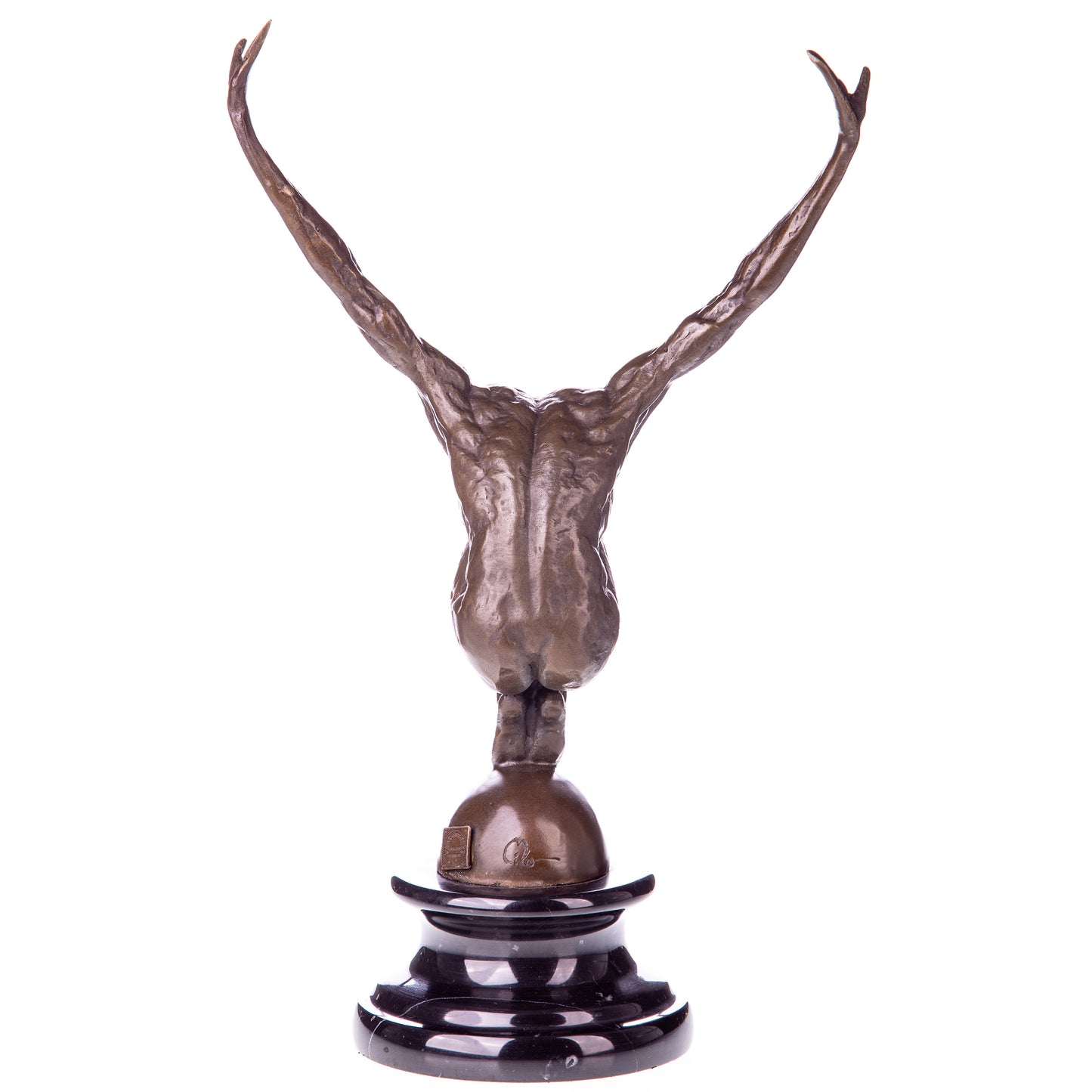 Sculpture en bronze d'un Homme Nu Plongeant.