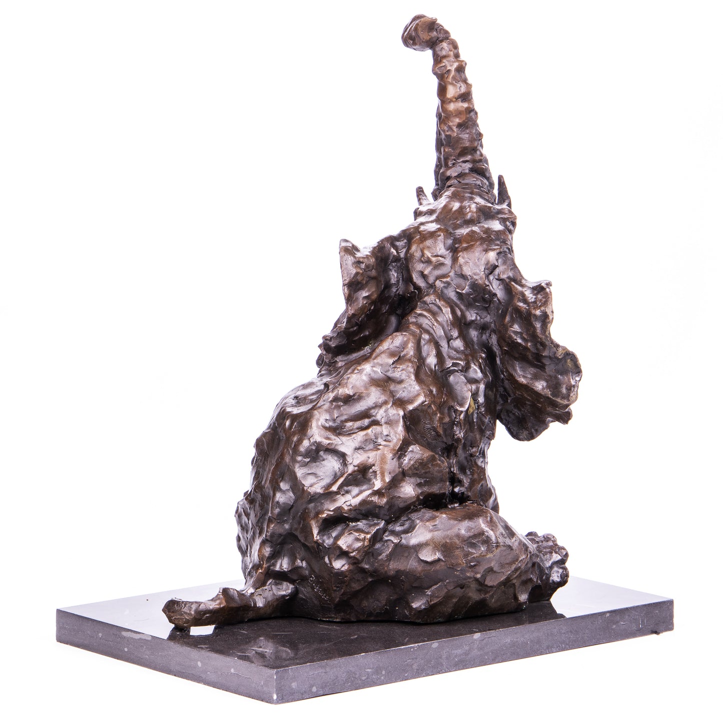 Sculpture en Bronze d'un Éléphant Abstrait.