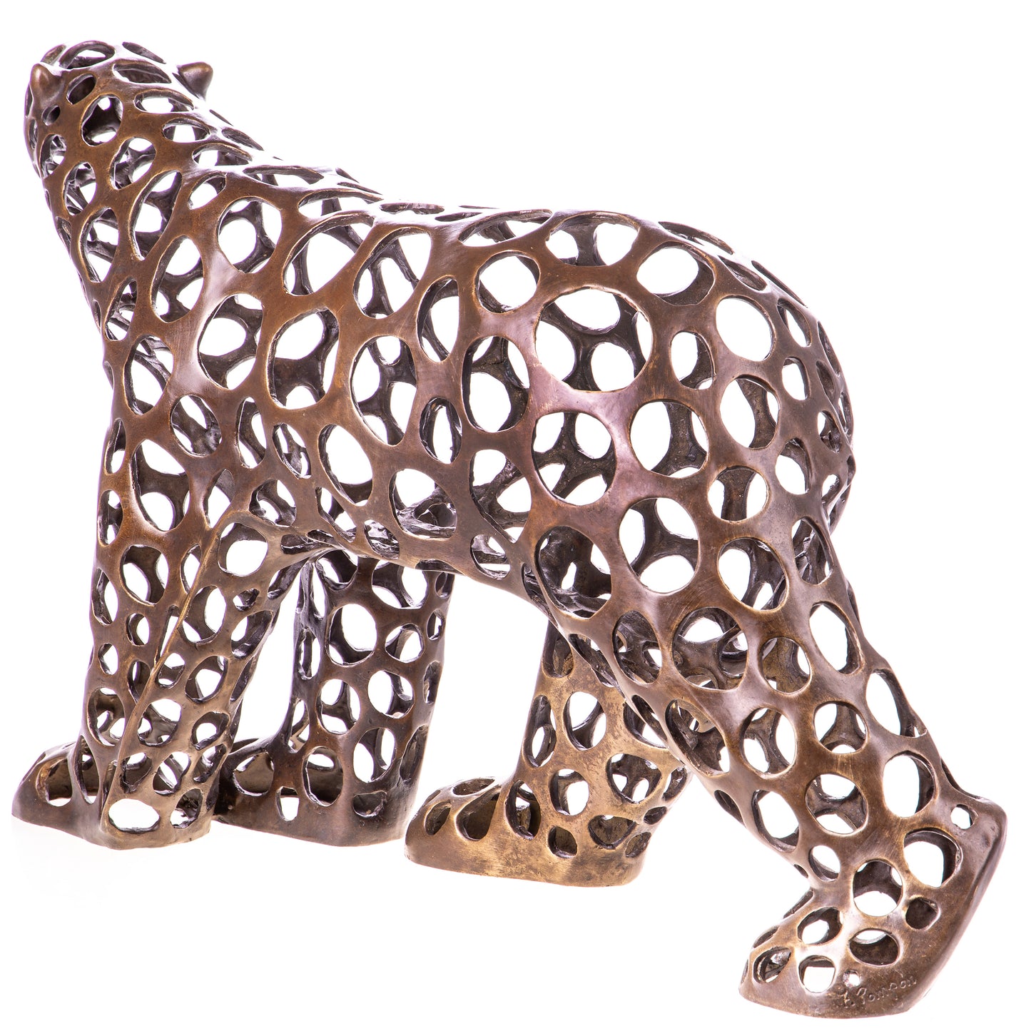 Sculpture Bronze D'un Ours Polaire