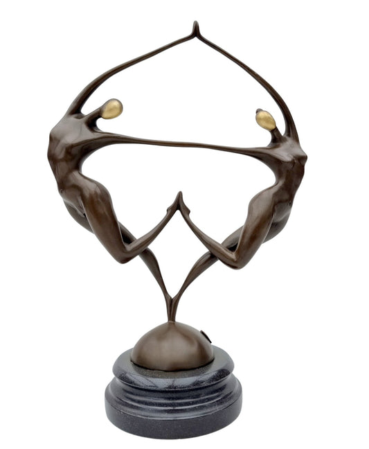 Sculpture en bronze Couple de danseurs abstrait