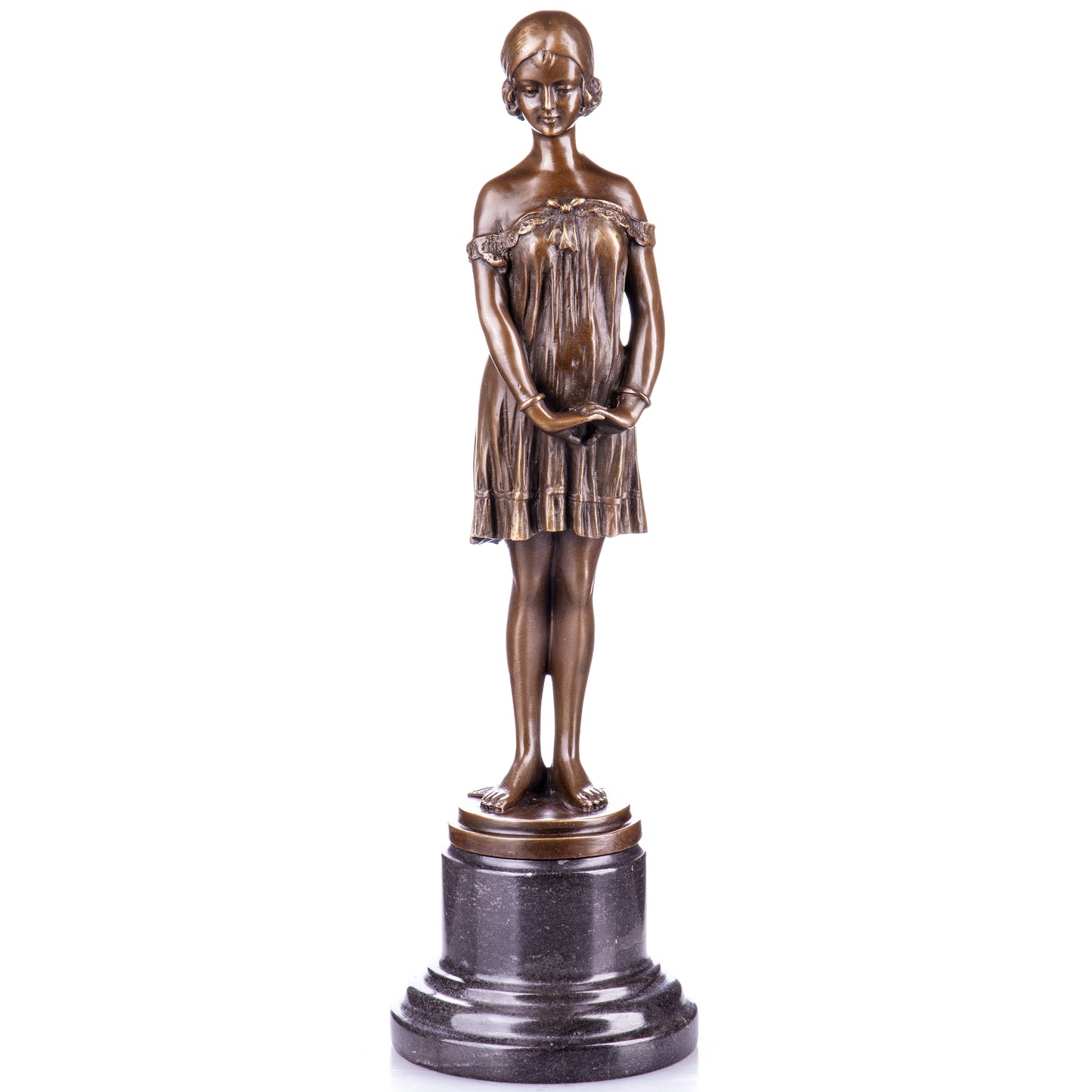 Statue en Bronze jeune fille L'innocente d'après Chiparus