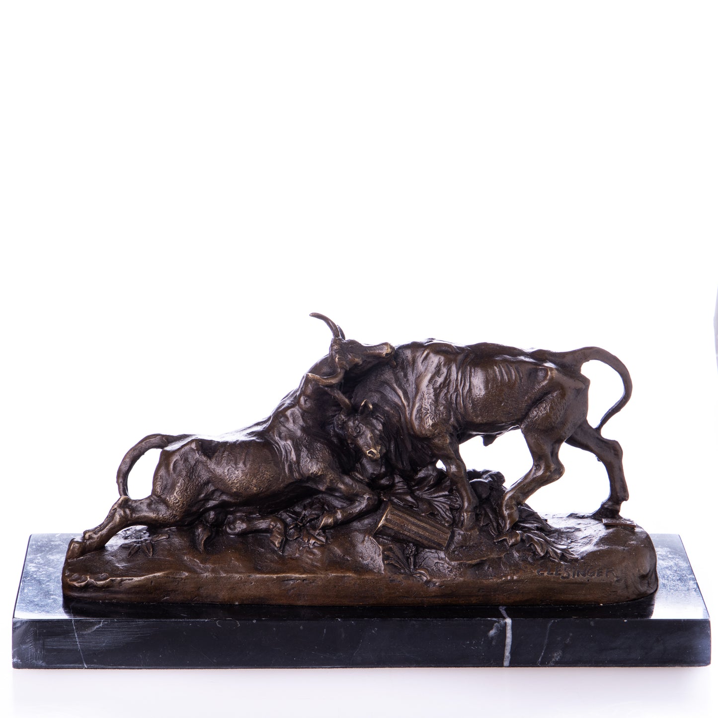 Statue en Bronze Combat de taureaux romains