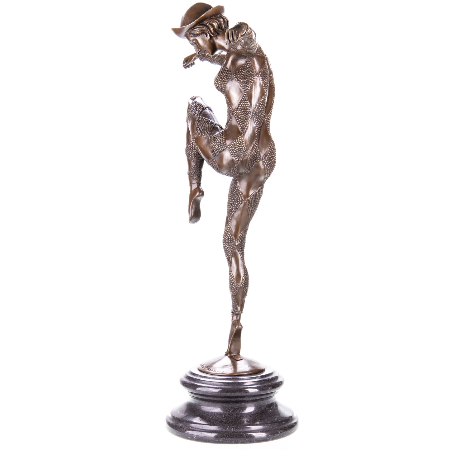 Statue en Bronze Danseuse arlequin d'après Chiparus