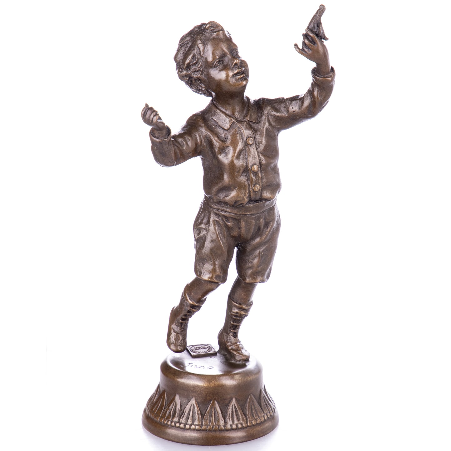 Statue en Bronze Garçon à l'oiseau