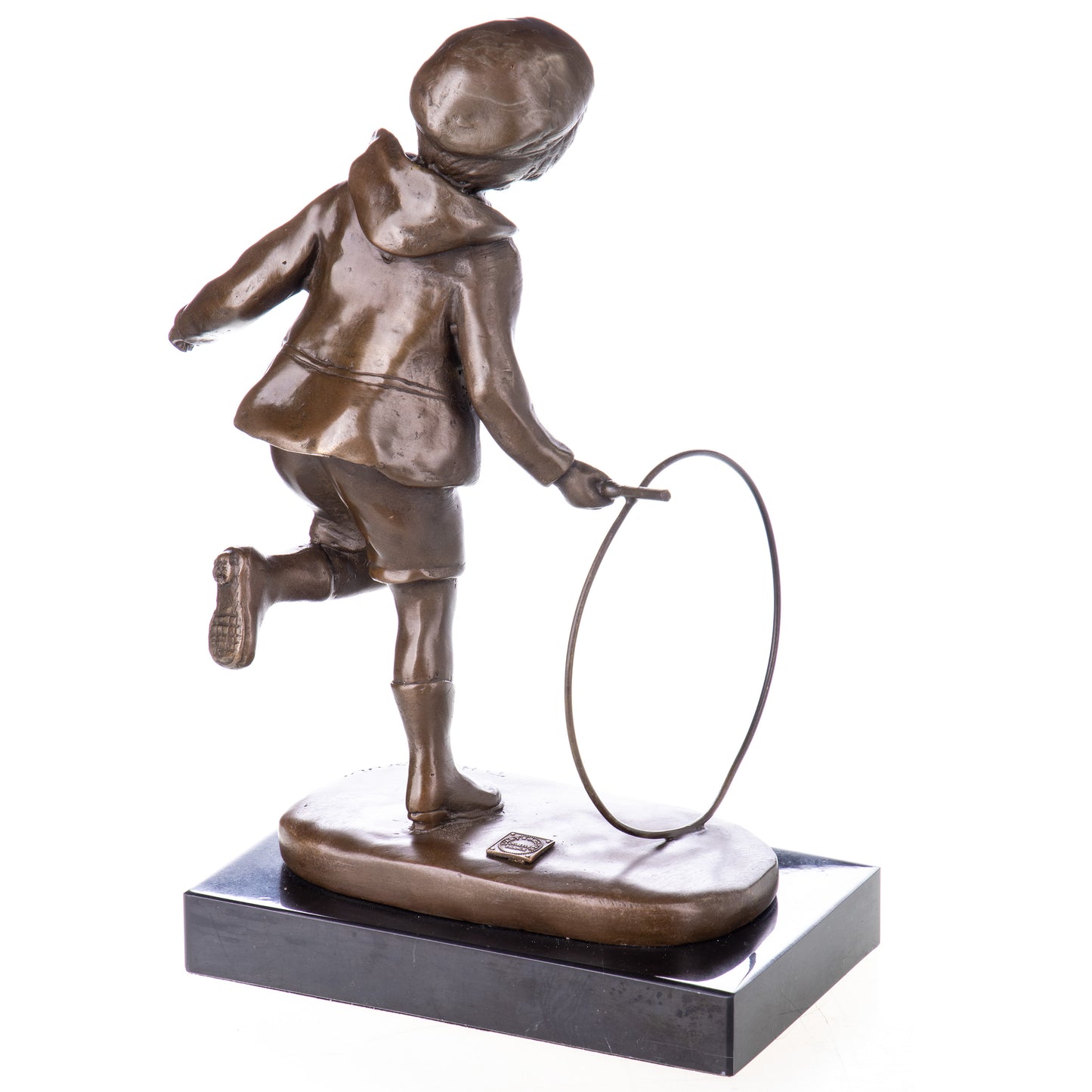 Statue en Bronze Fillette au cerceau d'après Chiparus
