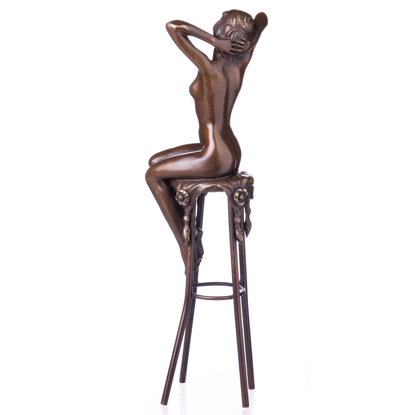 Statue en Bronze Femme nue au tabouret d'après Chiparus