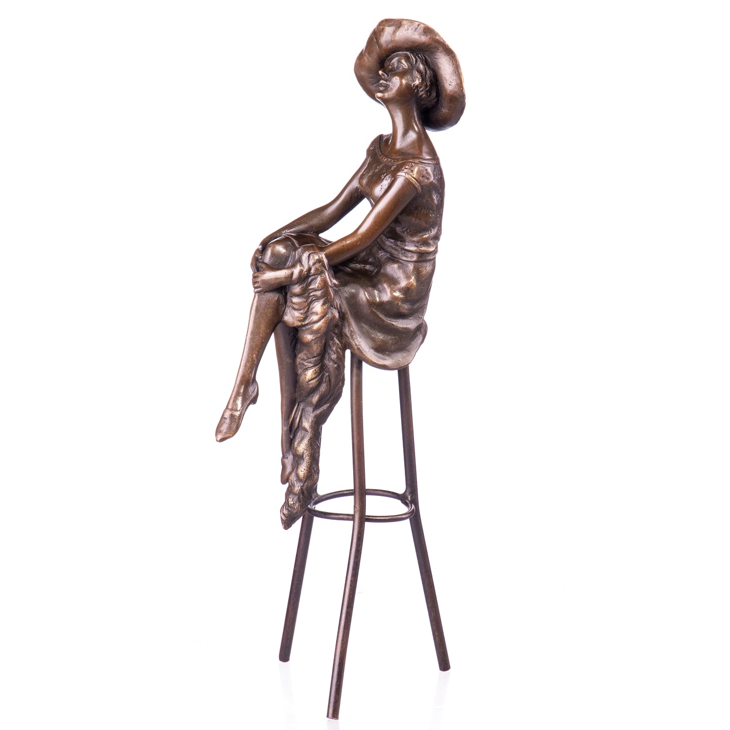 Statue en Bronze Femme au tabouret d'après Chiparus