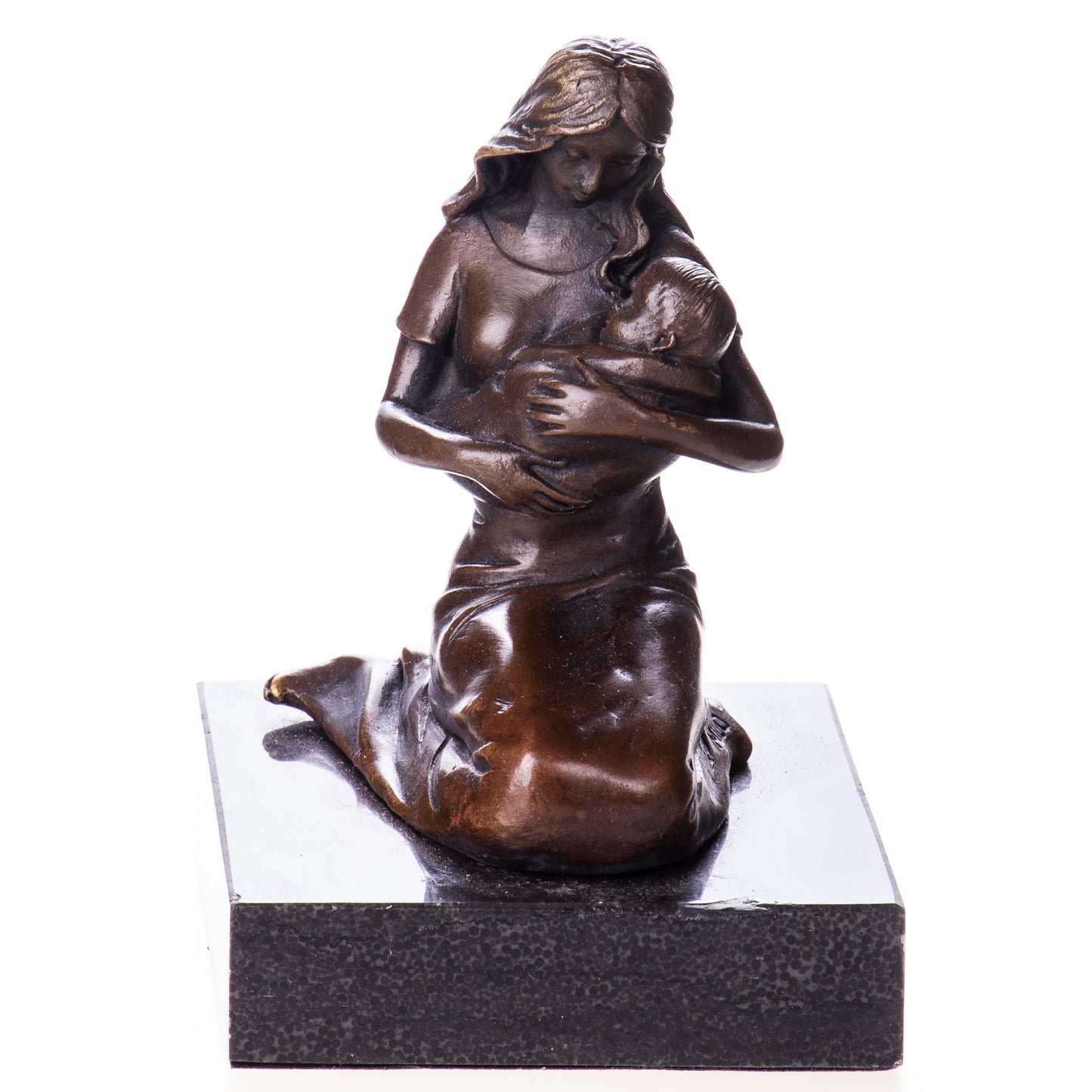 Statue en Bronze Mère avec son enfant