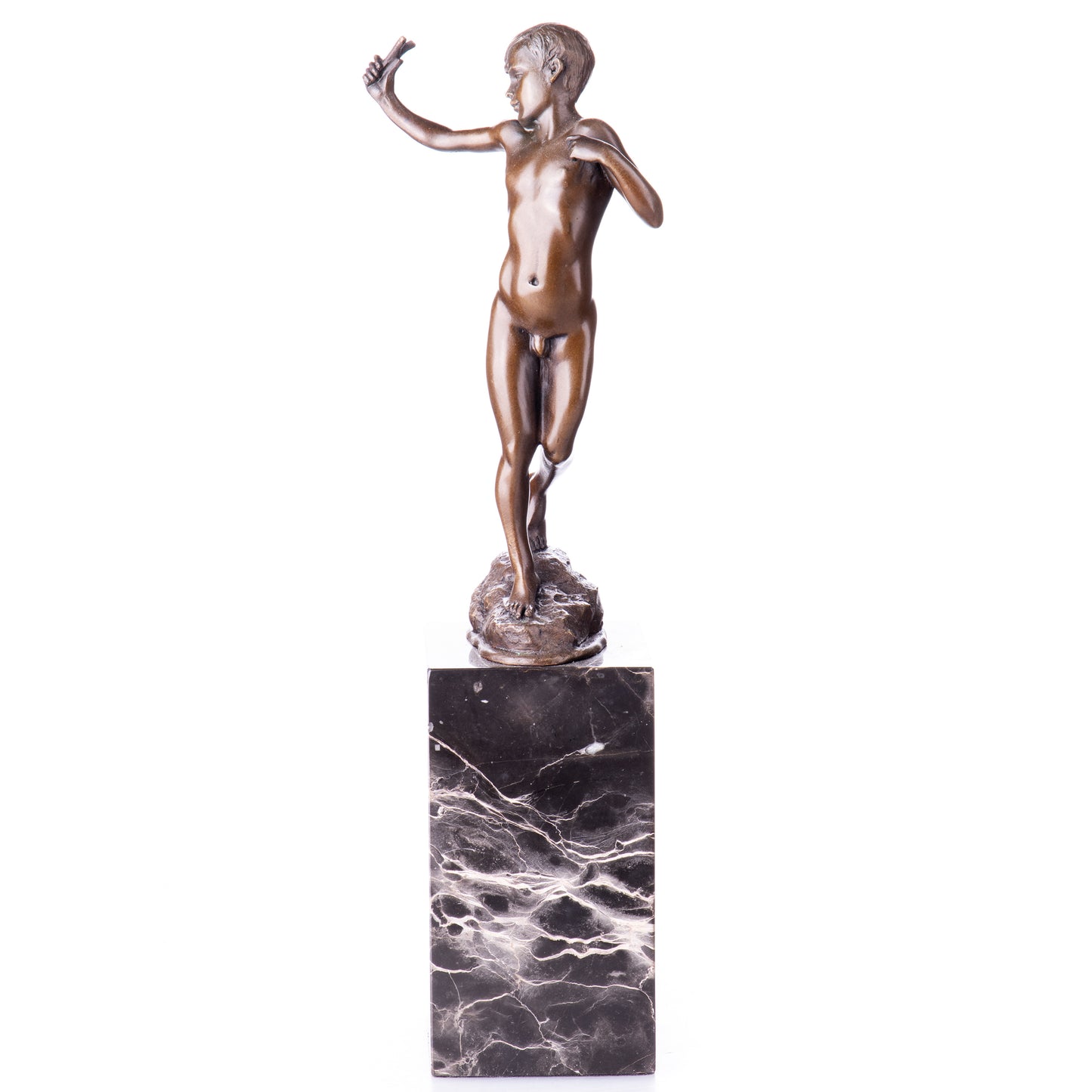 Statue en Bronze Garçon à la fronde