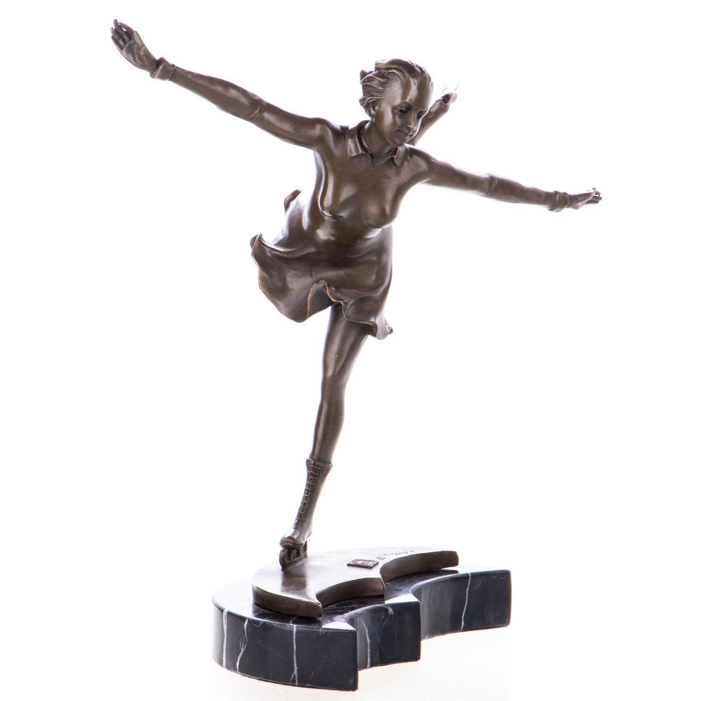 Statue en Bronze Patineuse sur glace