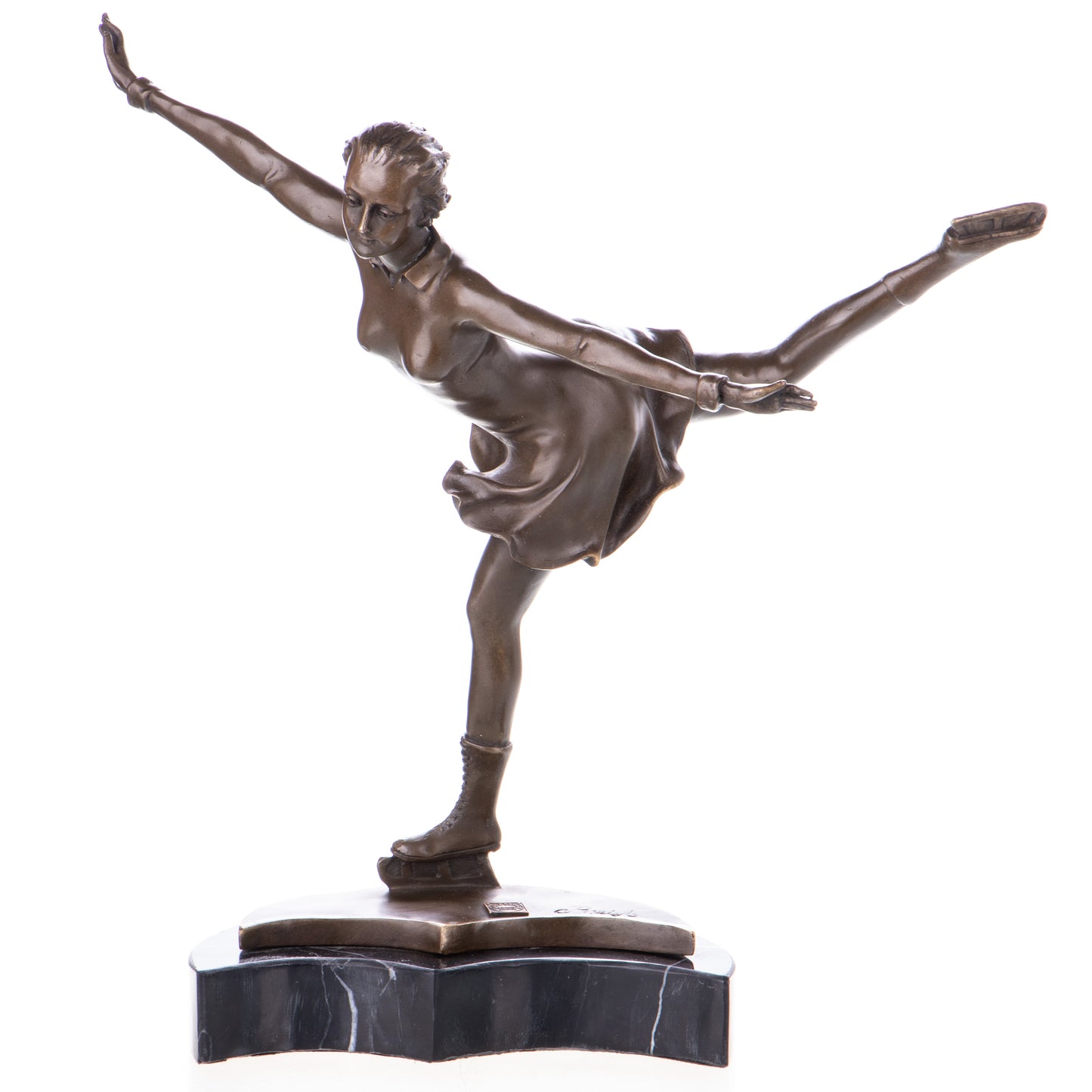 Statue en Bronze Patineuse sur glace