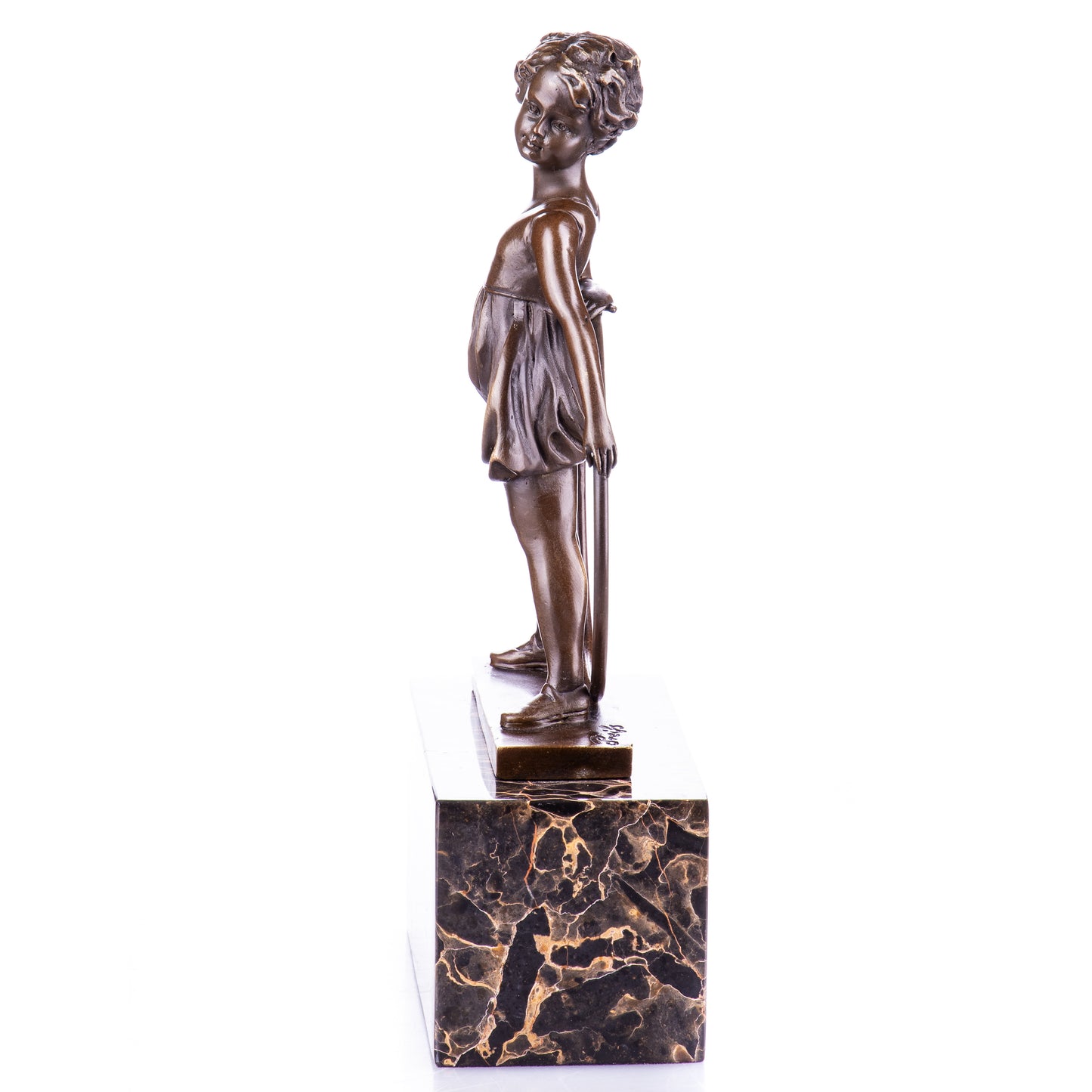 Statue en Bronze Jeune fille au cerceau