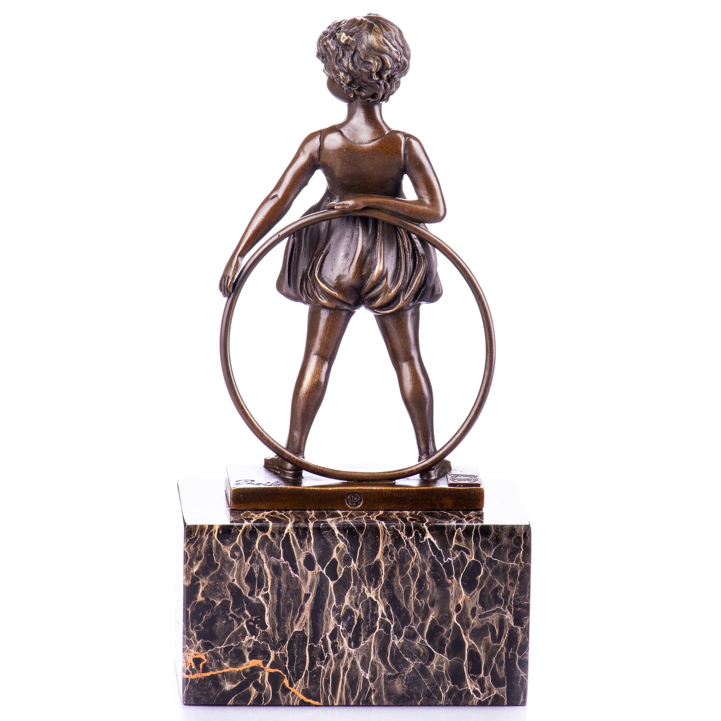 Statue en Bronze Jeune fille au cerceau