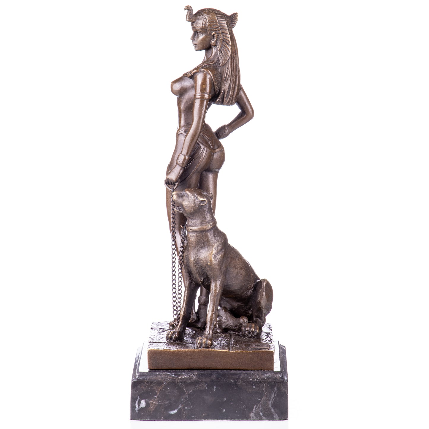 Statue en Bronze Cléopâtre et son félin