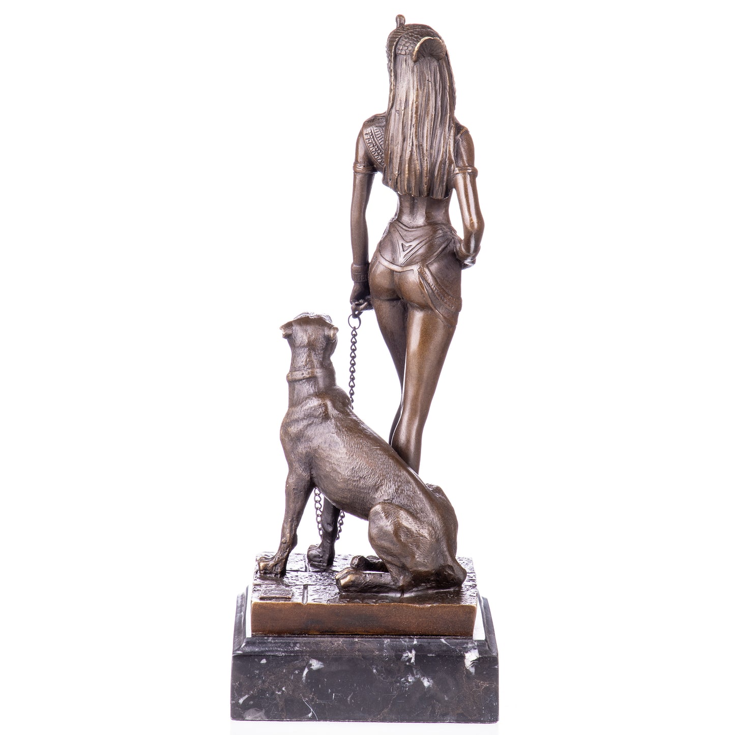Statue en Bronze Cléopâtre et son félin