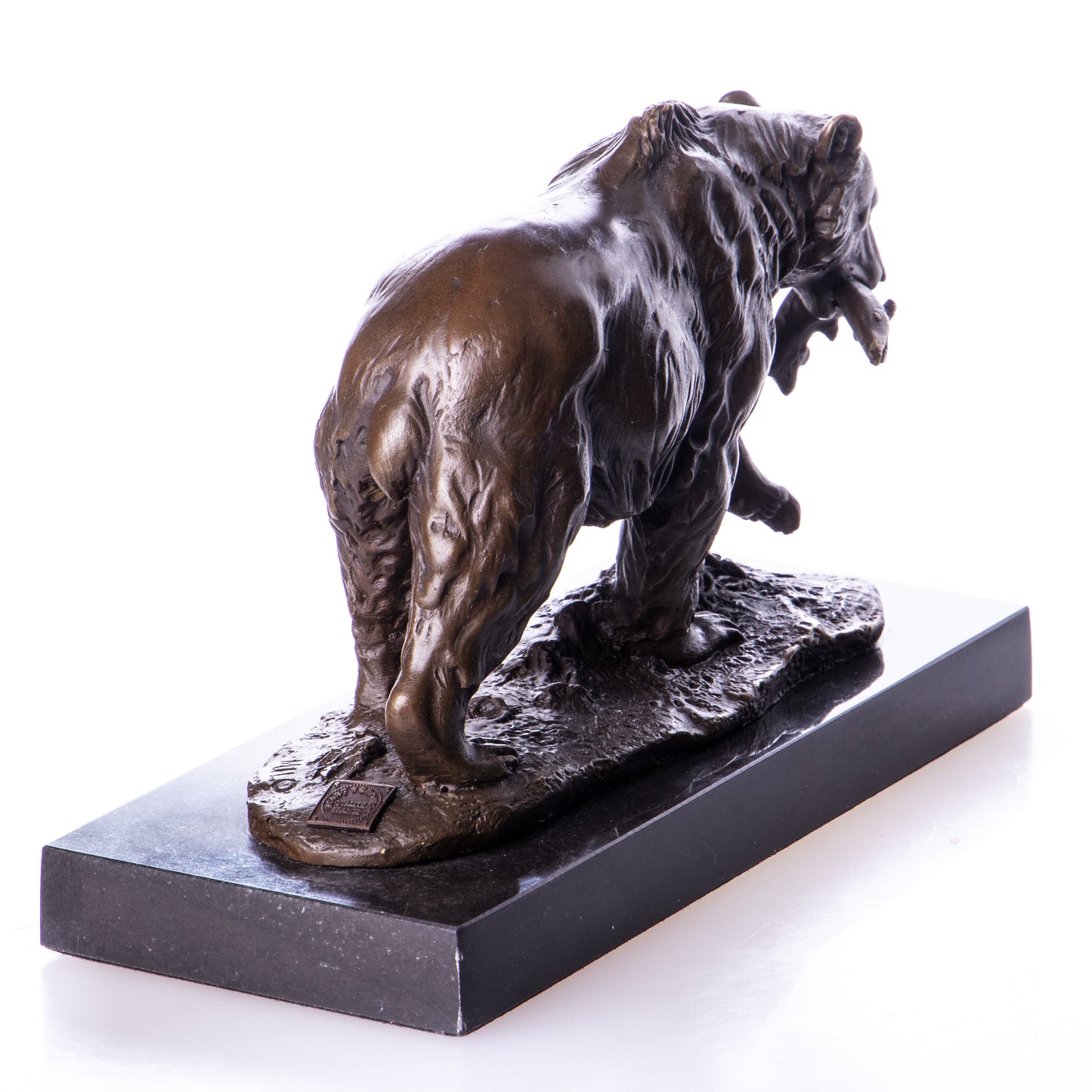 Statue en Bronze Ours au poisson