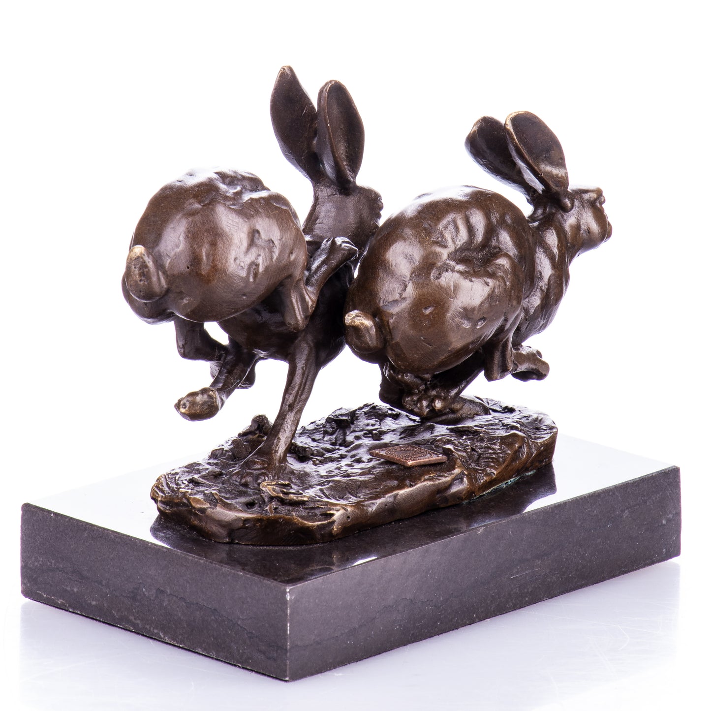 Statue en Bronze Couple de lièvres