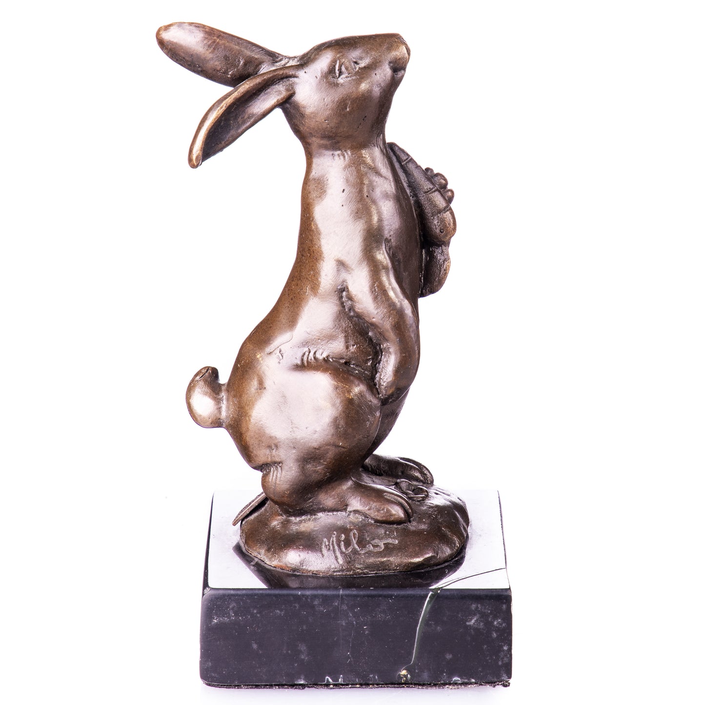Statue en Bronze Lapin à la carote