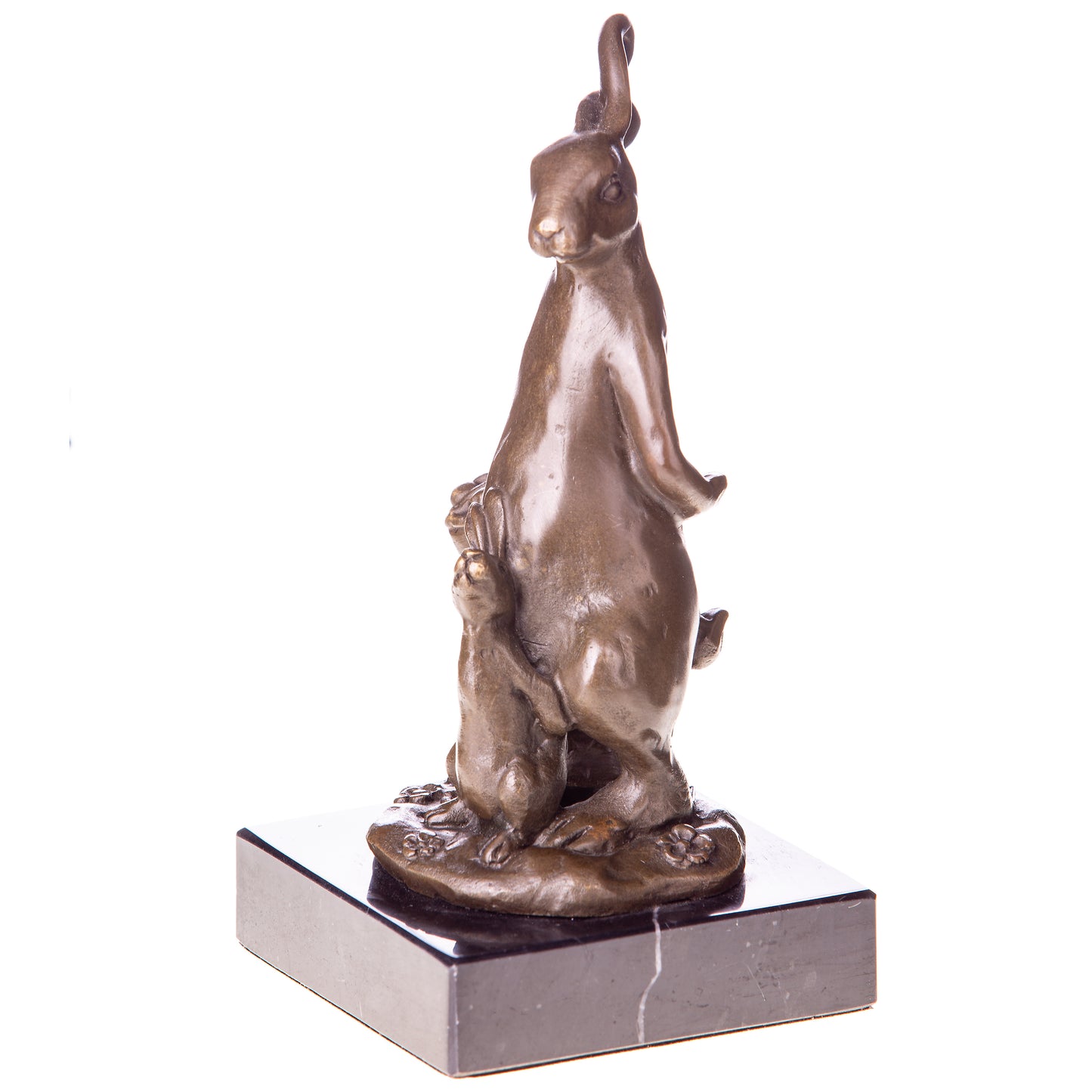 Statue en Bronze Lapin et son petit