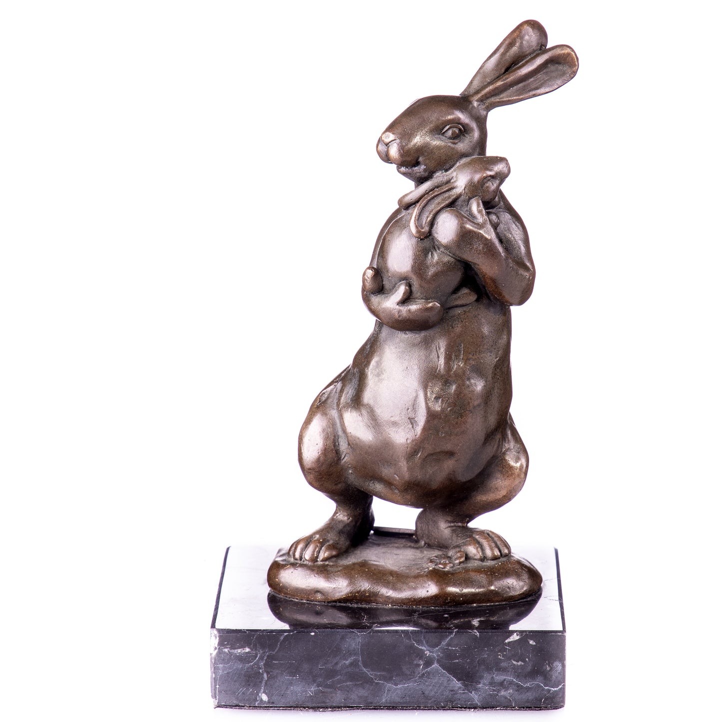Statue en Bronze Lapin et son petit