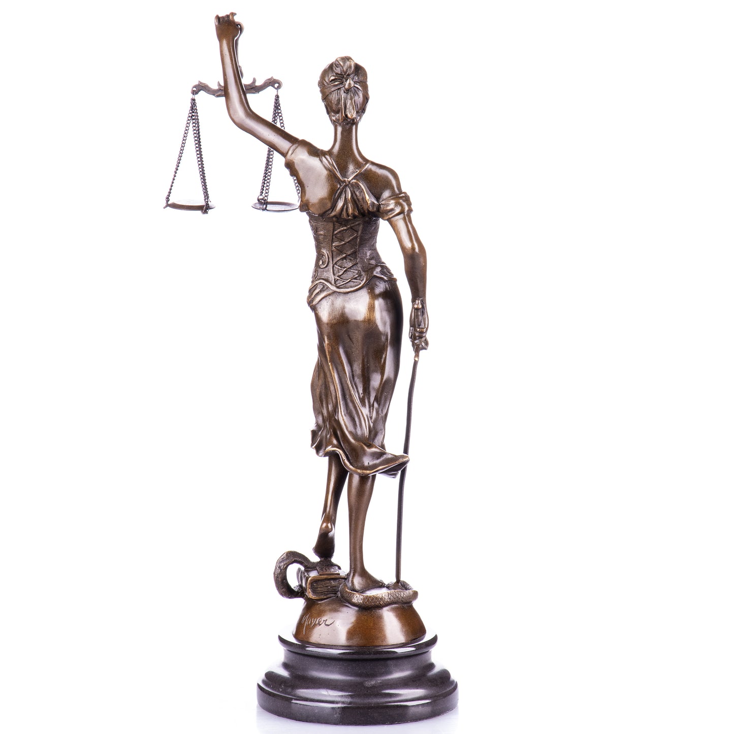 Sculpture en Bronze de Thémis Déesse de la Justice,tenant une balance et une épée.