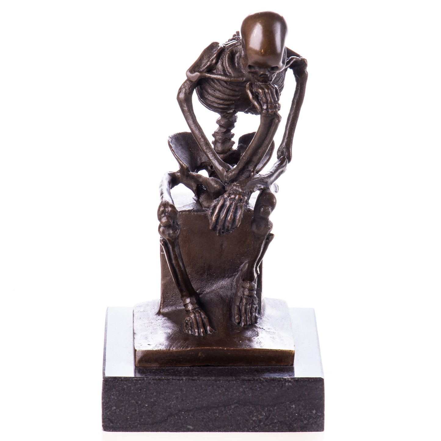 Statue en Bronze Squelette Penseur