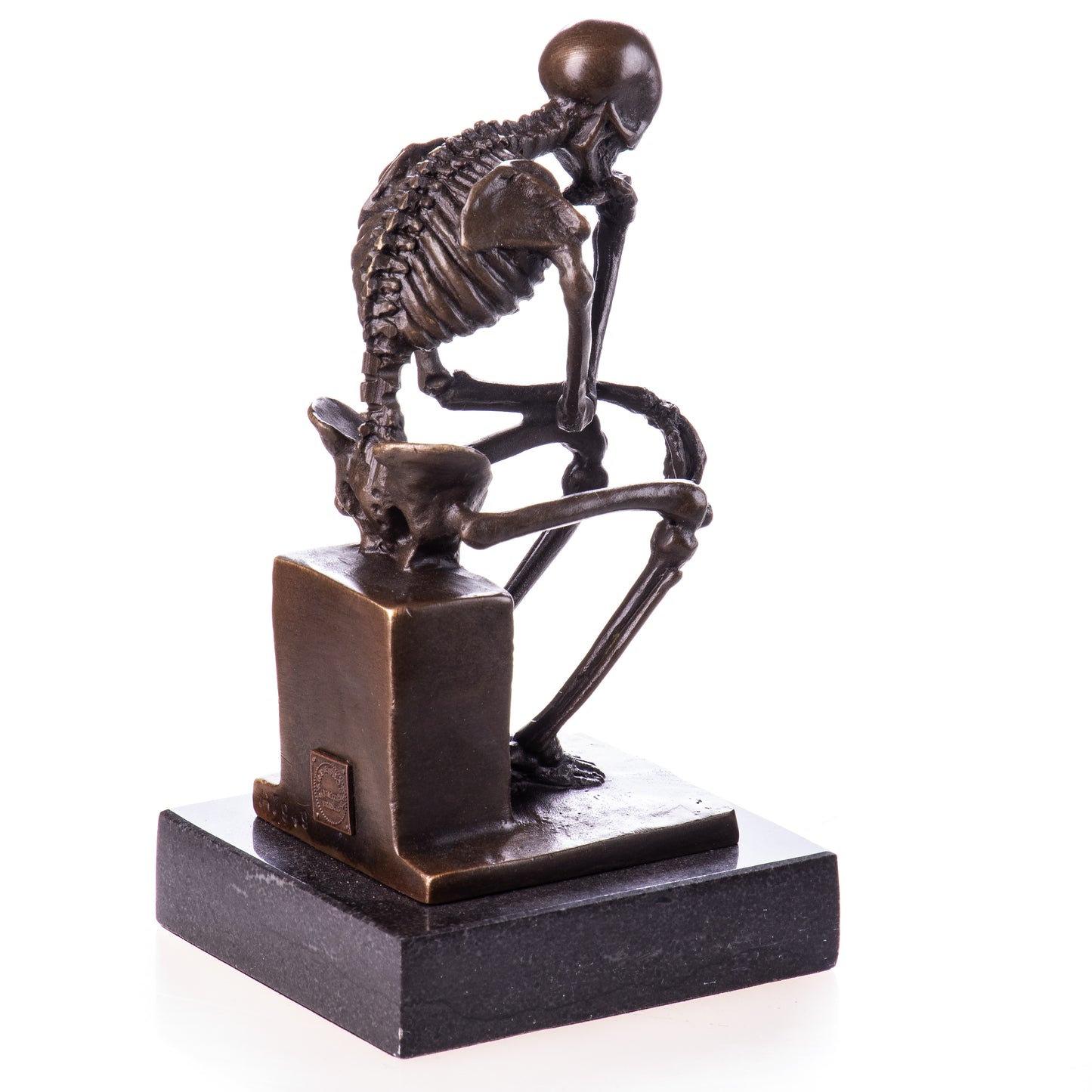 Statue en Bronze Squelette Penseur