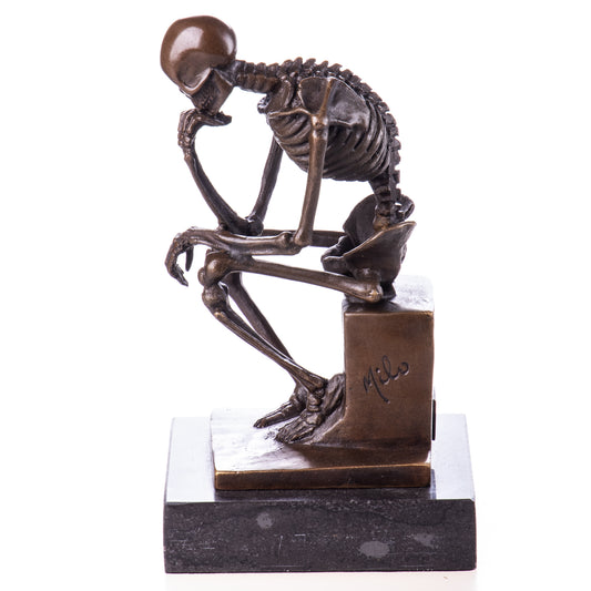 Statue en Bronze Squelette Penseur