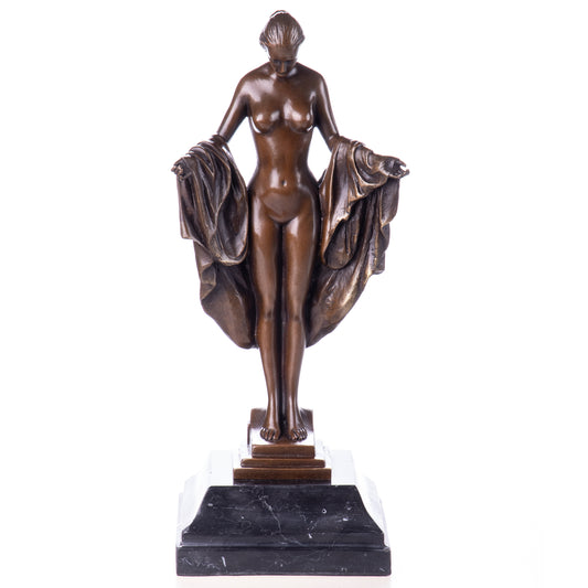 Statue en Bronze Femme Nue drapée