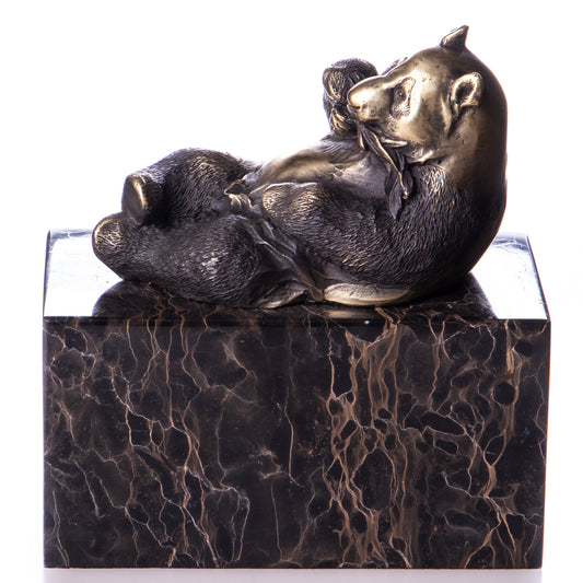Statue en Bronze Panda couché