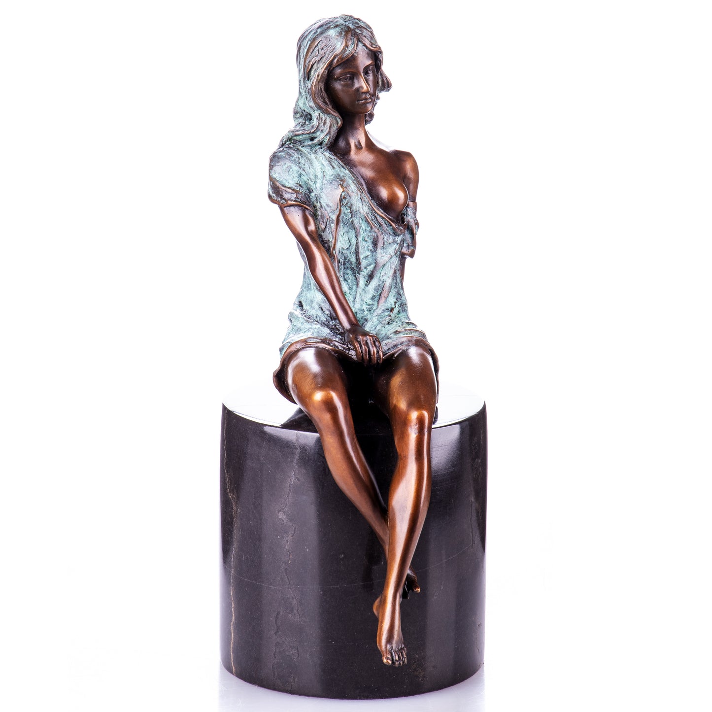Statue en Bronze Femme nue assise