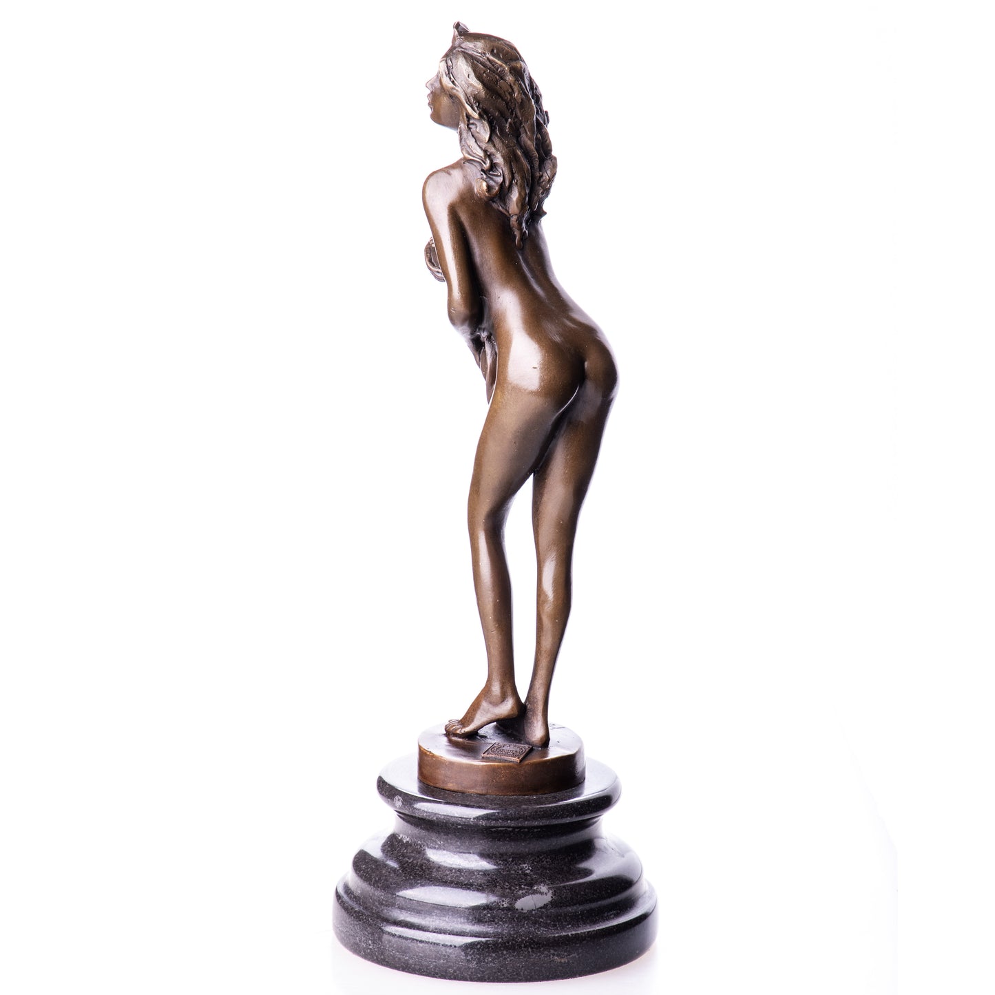 Statue en Bronze Femme nue au chapeau