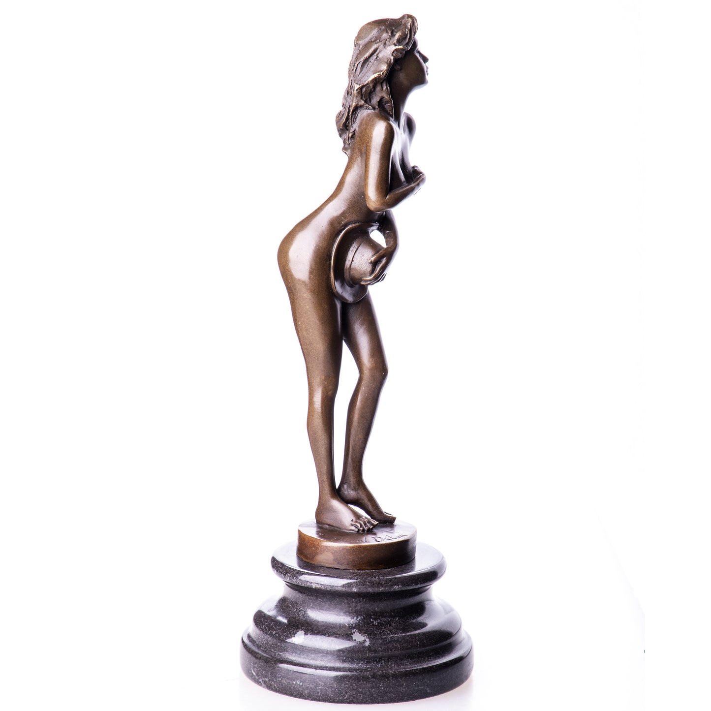 Statue en Bronze Femme nue au chapeau