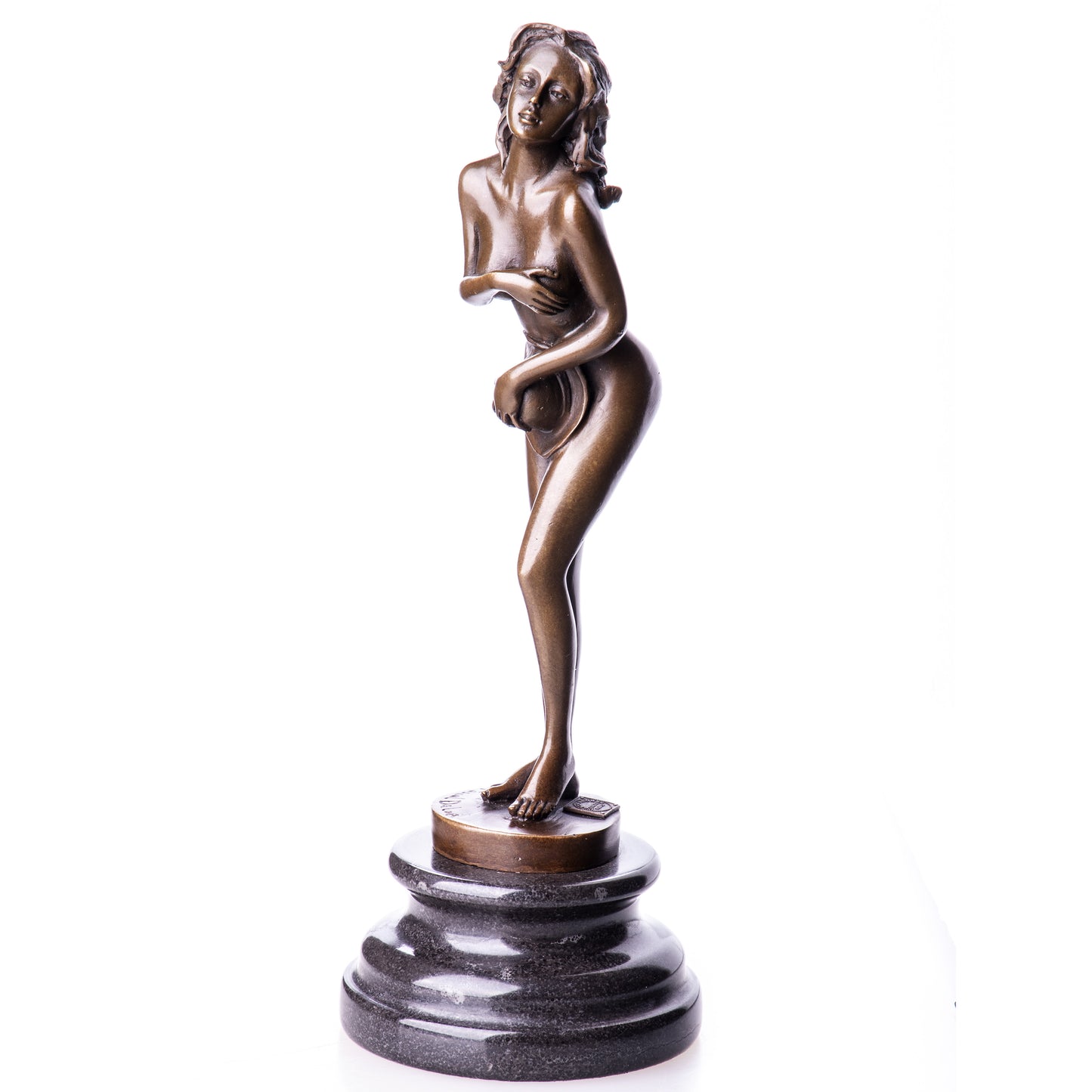 Statue en Bronze Femme nue au chapeau
