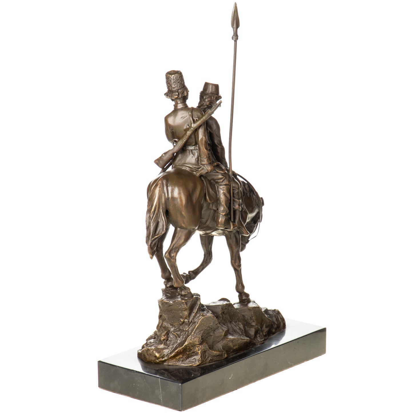 Statue en Bronze Couple Cosaque à Cheval