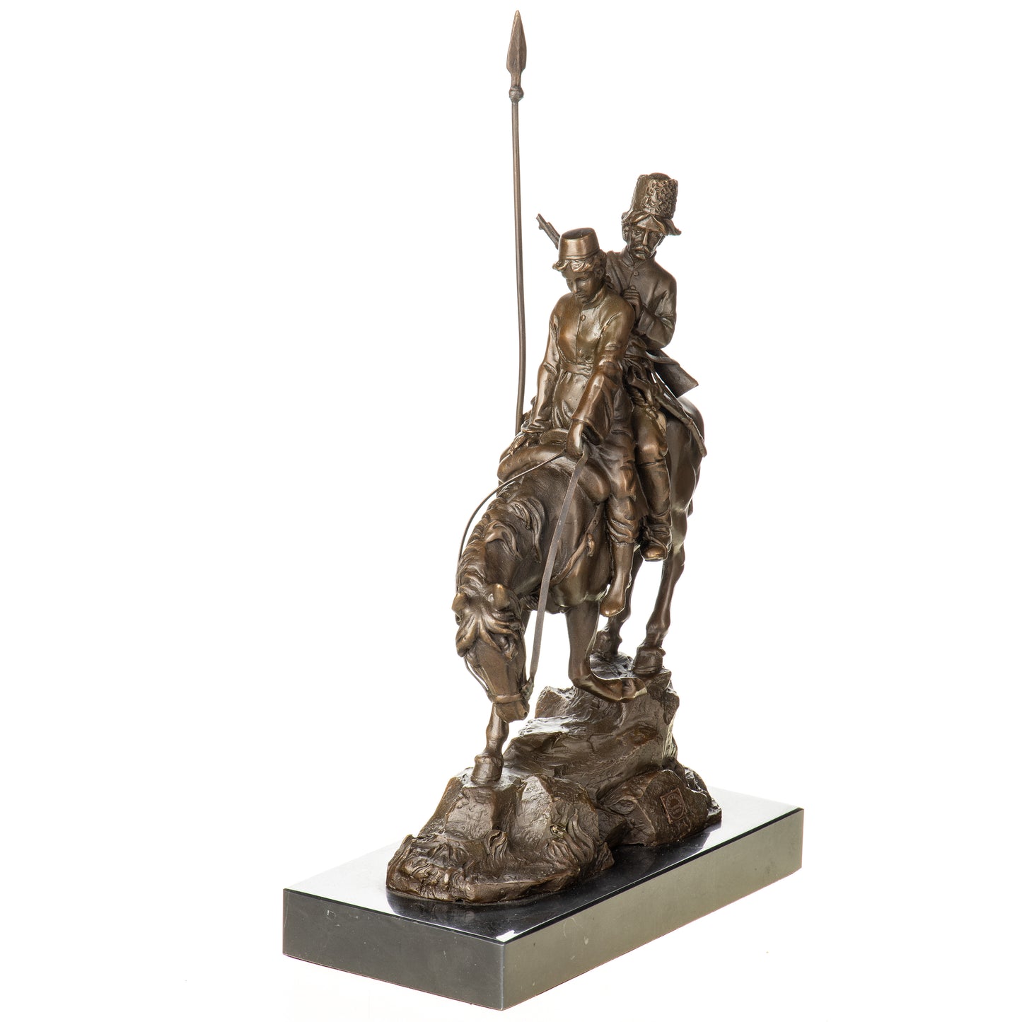 Statue en Bronze Couple Cosaque à Cheval