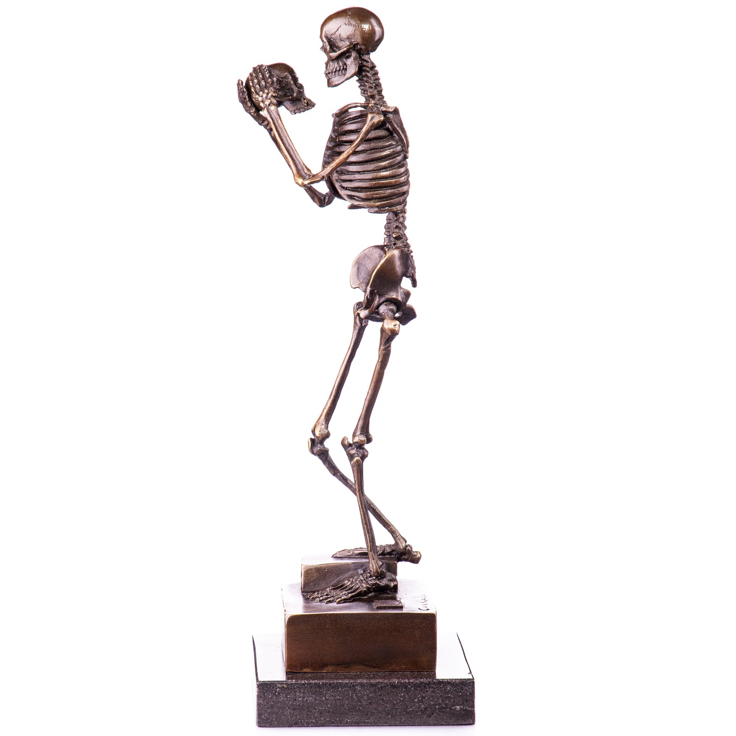 Statue en Bronze Penseur Squelette debout