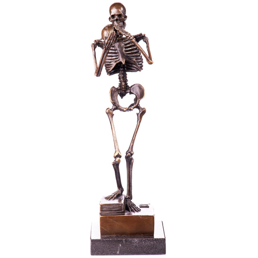 Statue en Bronze Penseur Squelette debout