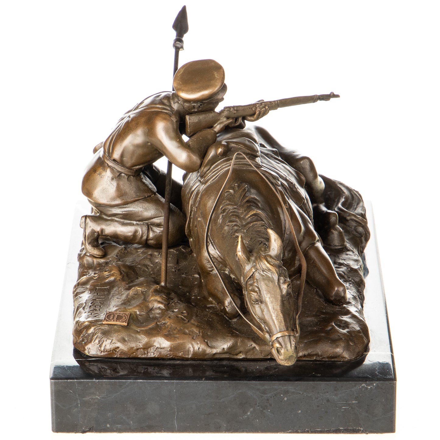 Statue en Bronze Soldat au Cheval