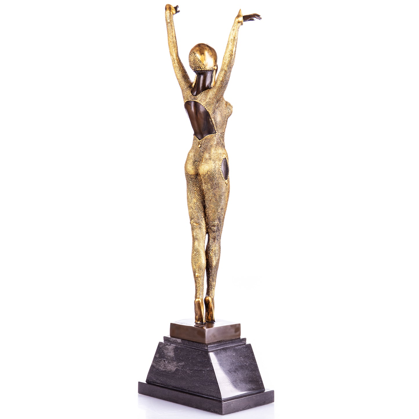 Sculpture en Bronze d'une Danseuse Art Déco,posture gracieuse,finition Marron et or.