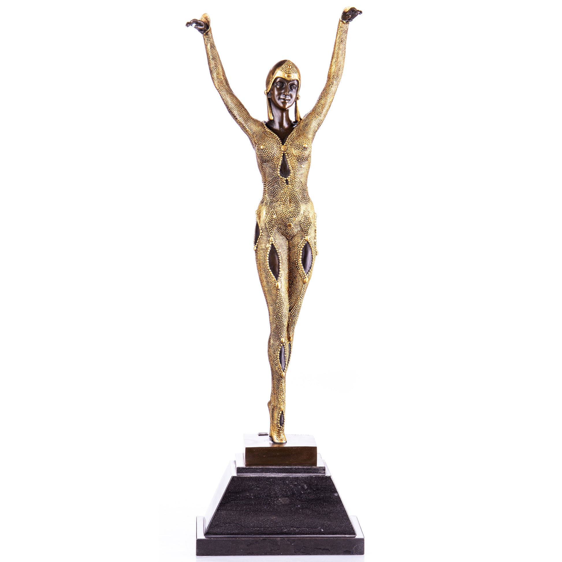 Sculpture en Bronze d'une Danseuse Art Déco,posture gracieuse,finition Marron et or.