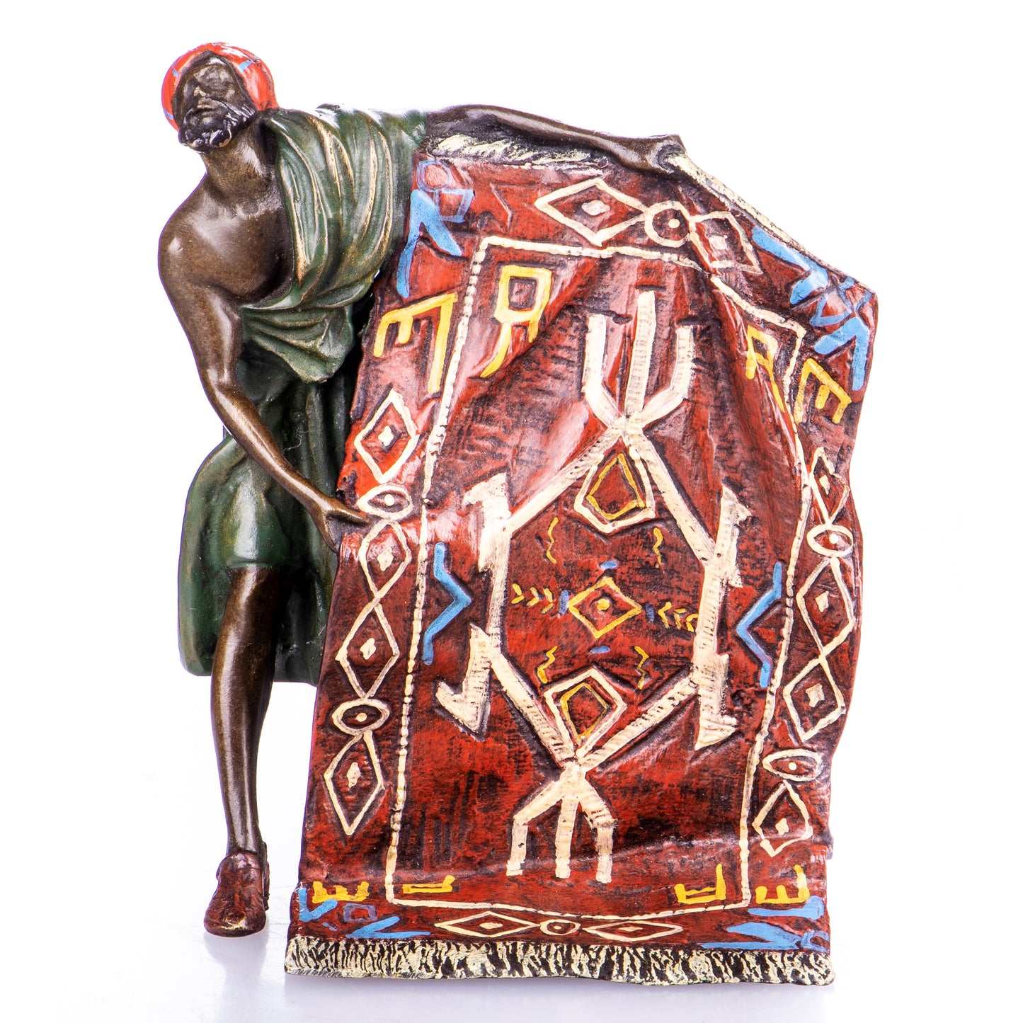 Statue en Bronze style viennois Bédouin au tapis