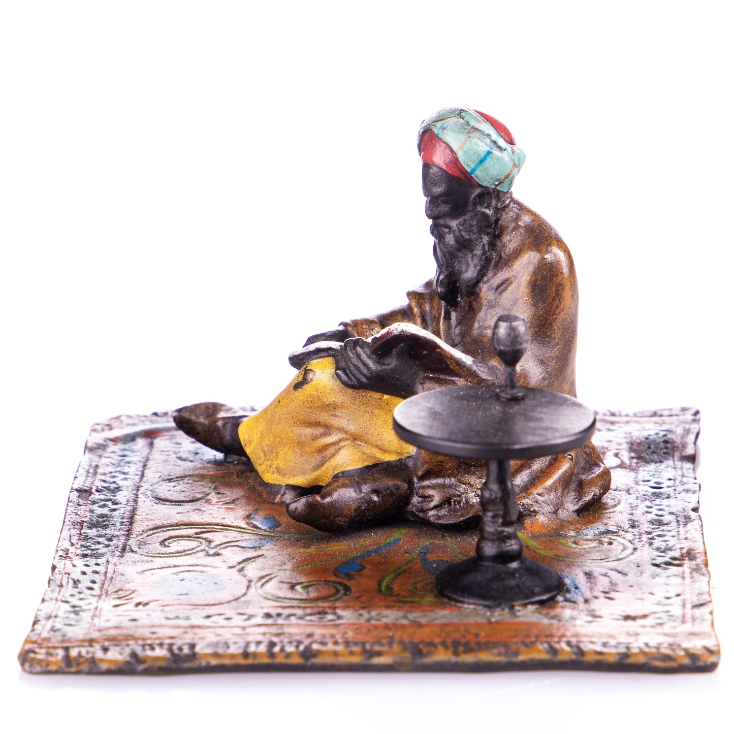Statue en Bronze style Viennois Bédouin scribe sur un tapis