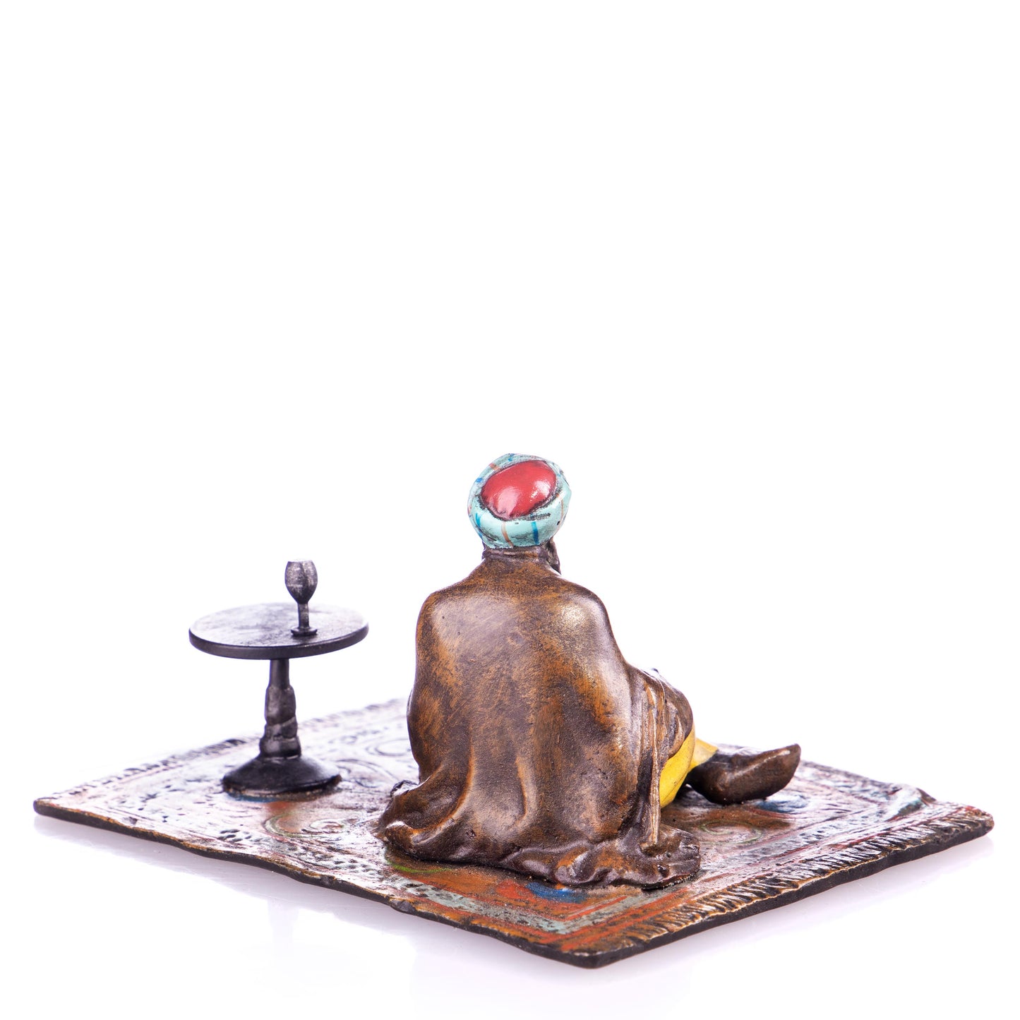 Statue en Bronze style Viennois Bédouin scribe sur un tapis