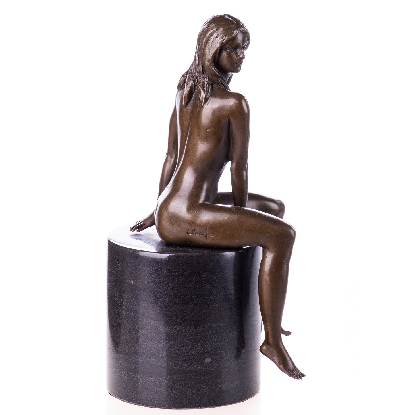 Statue en Bronze Femme Nue Assise